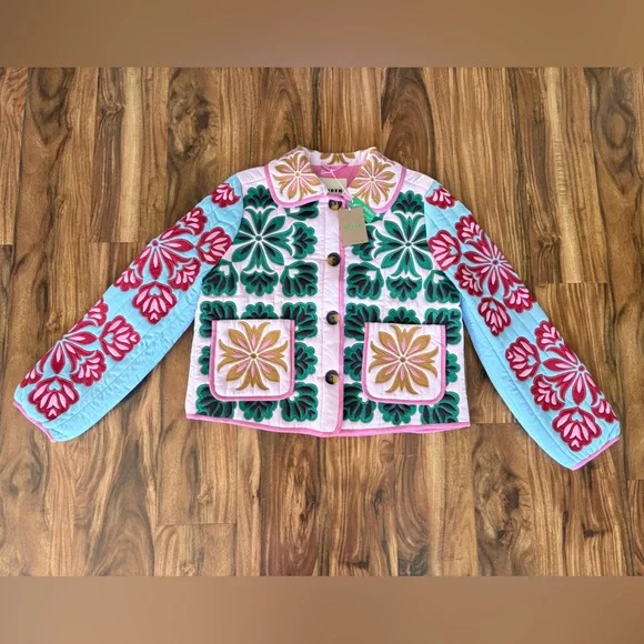 NWT Boden Women’s Fitzrovia Embroidered Jacket Size 6 Quilted Spring Coat Floral - Picture 6 of 16
